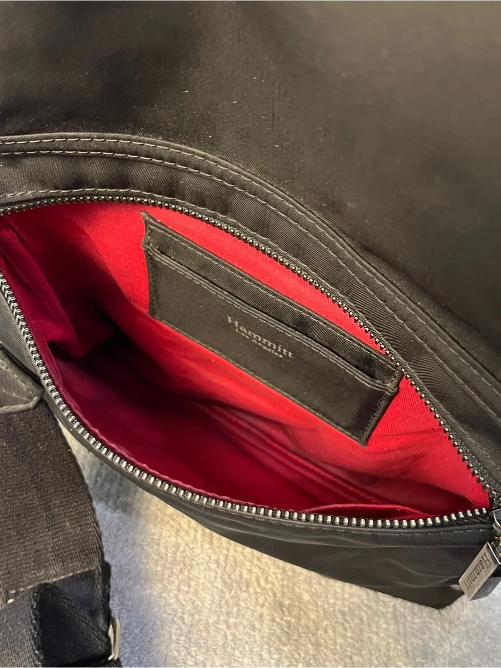 Hammitt Black Nylon Magnetic Foldover Crossbody Bag with Metal Rivets studs